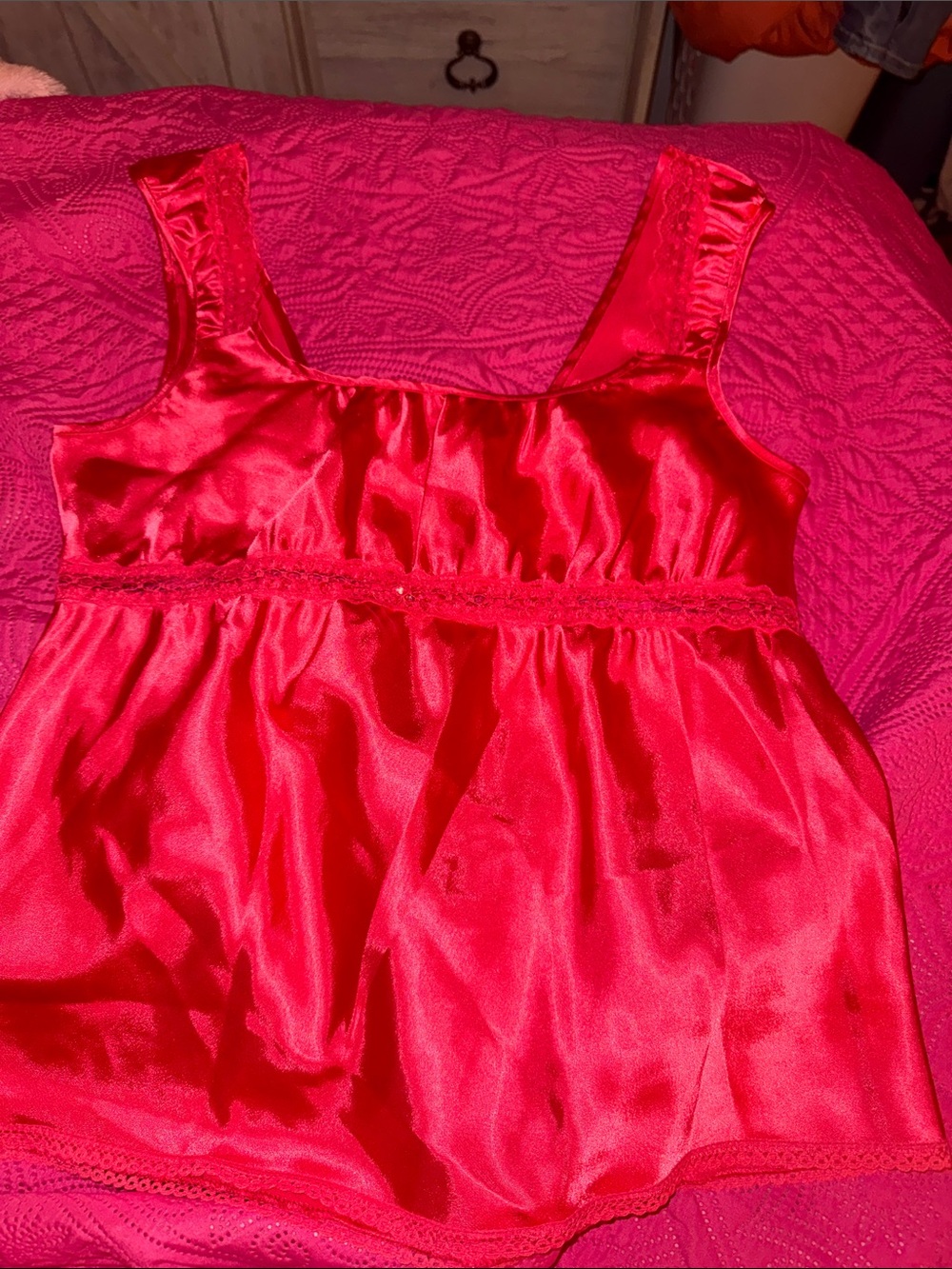 BONGO Red Satin Camisole Tank Top